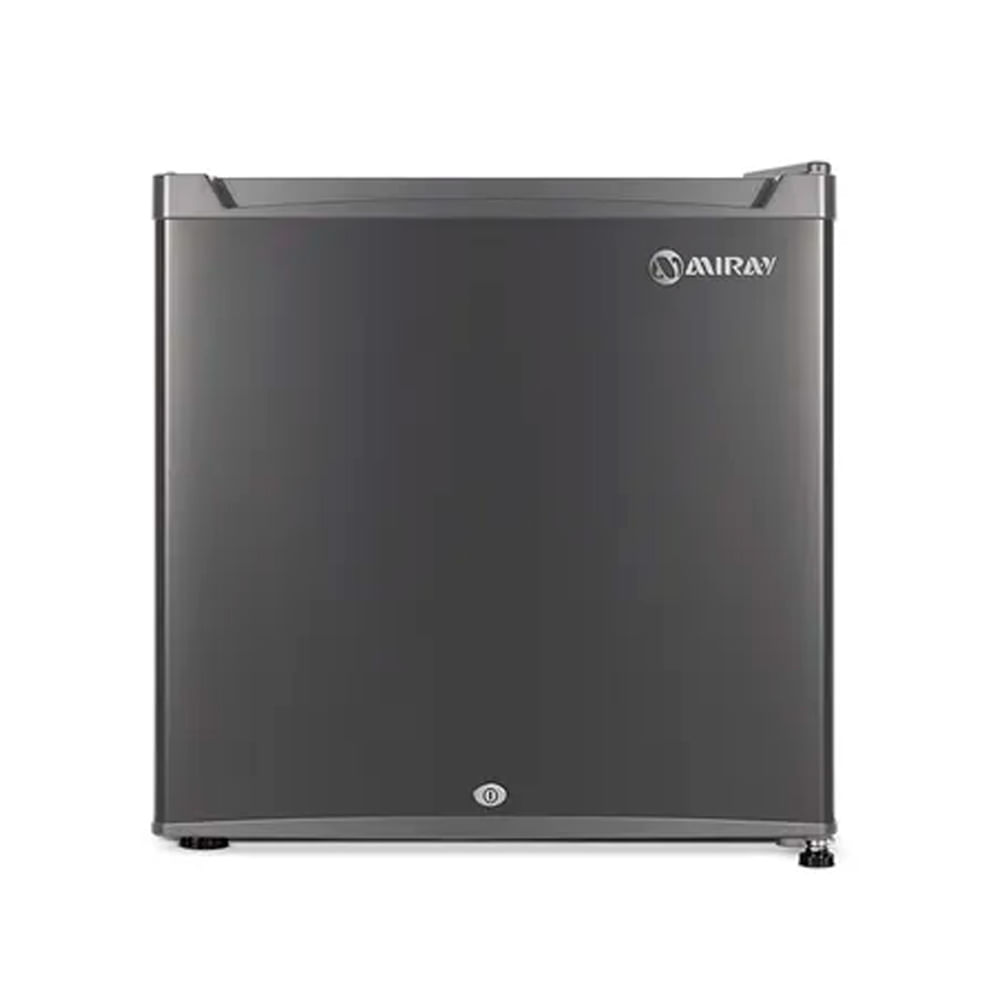 Frigobar Miray RM-46H, 46 litros, control de temperatura regulable, repisa de vidrio templado, eficiencia A, compacto, gris